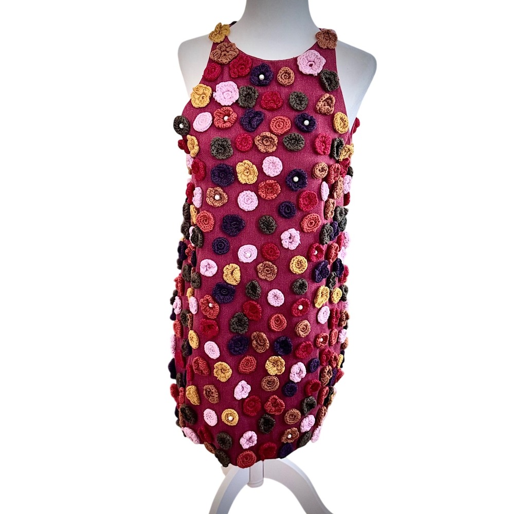 Guild Kailos Floral Crochet Mini Dress Sleeveless‎ Anthropologie Size 0 NWTWoman